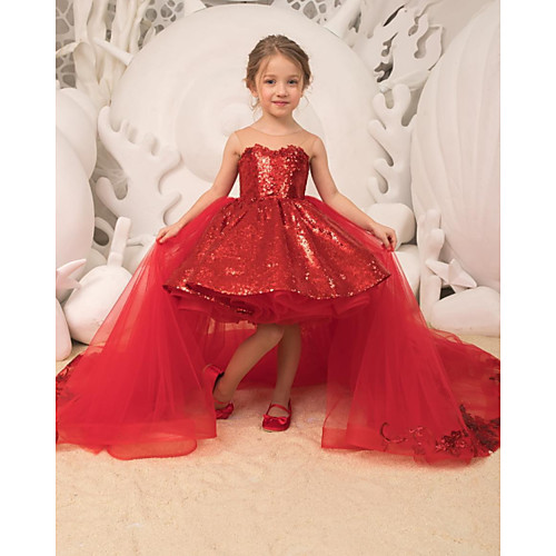Ball Gown Court Train Party / Wedding Flower Girl Dresses - Tulle Sleeveless Strapless with Bow(s) / Appliques / Paillette
Ball Gown Court Train Party / Wedding Flower Girl Dresses - Tulle Sleeveless Strapless with Bow(s) / Appliques / Paillette