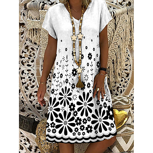 Women's A-Line Dress Knee Length Dress - Short Sleeves Geometric Print Summer Casual Daily 2020 White M L XL XXL XXXL
Women's A-Line Dress Knee Length Dress - Short Sleeves Geometric Print Summer Casual Daily 2020 White M L XL XXL XXXL