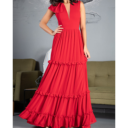 A-Line Elegant Minimalist Engagement Formal Evening Dress V Neck Sleeveless Floor Length Chiffon with Pleats Ruffles 2020
A-Line Elegant Minimalist Engagement Formal Evening Dress V Neck Sleeveless Floor Length Chiffon with Pleats Ruffles 2020