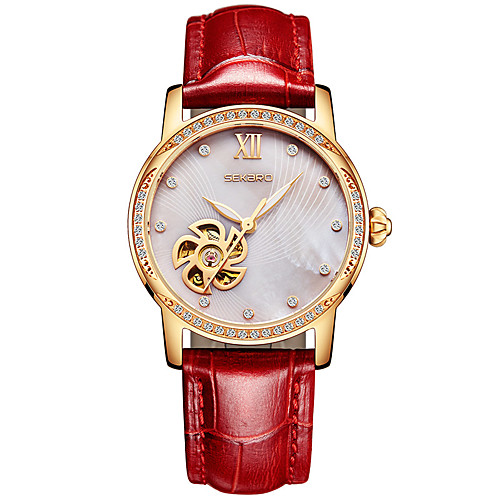 Women's Mechanical Watch Casual Elegant Genuine Leather Automatic self-winding GoldenRed White Black Water Resistant / Waterproof Analog
Women's Mechanical Watch Casual Elegant Genuine Leather Automatic self-winding GoldenRed White Black Water Resistant / Waterproof Analog