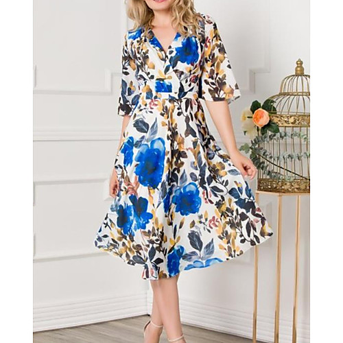 Women's A-Line Dress Midi Dress - Half Sleeve Floral Summer Casual Daily 2020 Blue M L XL XXL XXXL
Women's A-Line Dress Midi Dress - Half Sleeve Floral Summer Casual Daily 2020 Blue M L XL XXL XXXL
