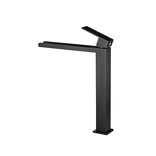 

Bathroom Sink Faucet - Tall Black Waterfall Vanity Vessel Sink Basin Faucet Painted Finishes Centerset Single Handle One Hole Bath Taps Deck Mounted Hot and Cold Washbasin Mixer Tap