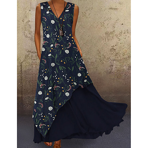 Women's Swing Dress Maxi long Dress Yellow Navy Blue Sleeveless Geometric V Neck S M L XL XXL 3XL 4XL 5XL
Women's Swing Dress Maxi long Dress Yellow Navy Blue Sleeveless Geometric V Neck S M L XL XXL 3XL 4XL 5XL