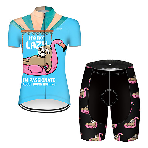 21Grams Women's Short Sleeve Cycling Jersey with Shorts Nylon Polyester Black / Blue Flamingo Animal Sloth Bike Clothing Suit Breathable 3D Pad Quick Dry Ultraviolet Resistant Reflective Strips Sports
21Grams Women's Short Sleeve Cycling Jersey with Shorts Nylon Polyester Black / Blue Flamingo Animal Sloth Bike Clothing Suit Breathable 3D Pad Quick Dry Ultraviolet Resistant Reflective Strips Sports
