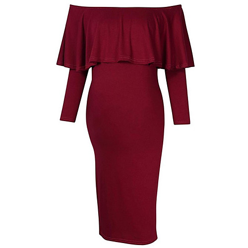 Women's Sheath Dress Knee Length Dress - Long Sleeve Solid Color Summer Sexy 2020 Wine Black Blue Dusty Blue S M L XL
Women's Sheath Dress Knee Length Dress - Long Sleeve Solid Color Summer Sexy 2020 Wine Black Blue Dusty Blue S M L XL
