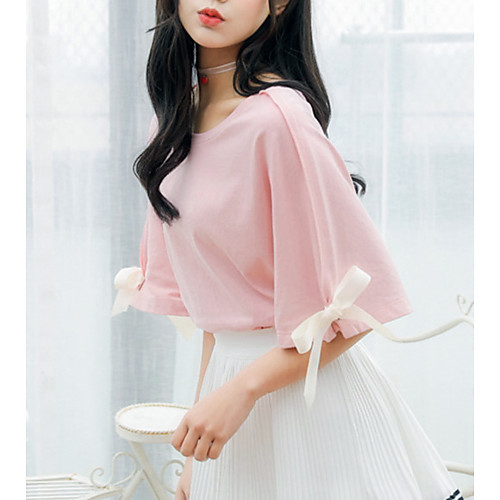 Women's Blouse Shirt Solid Colored Round Neck Tops Basic Top White Blushing Pink
Women's Blouse Shirt Solid Colored Round Neck Tops Basic Top White Blushing Pink