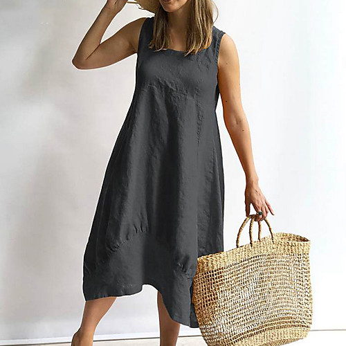 Women's Shift Dress Midi Dress - Sleeveless Solid Color Summer Casual 2020 Wine Black Light gray Brown Navy Blue S M L XL XXL XXXL XXXXL XXXXXL
Women's Shift Dress Midi Dress - Sleeveless Solid Color Summer Casual 2020 Wine Black Light gray Brown Navy Blue S M L XL XXL XXXL XXXXL XXXXXL