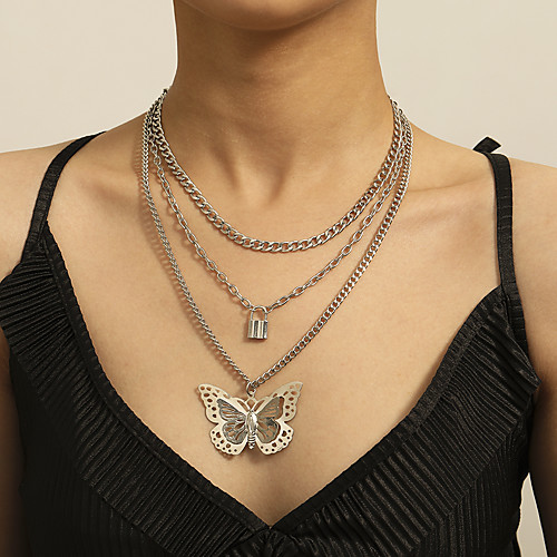 Women's Necklace Stacking Stackable Butterfly Punk Chrome Iron Silver 47 cm Necklace Jewelry For Street
Women's Necklace Stacking Stackable Butterfly Punk Chrome Iron Silver 47 cm Necklace Jewelry For Street