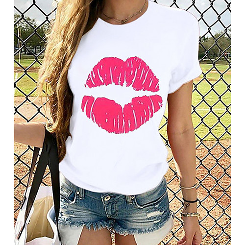 Women's Tops Graphic T-shirt - Print Round Neck Basic Daily Spring Summer White XS S M L XL 2XL 3XL 4XL
Women's Tops Graphic T-shirt - Print Round Neck Basic Daily Spring Summer White XS S M L XL 2XL 3XL 4XL