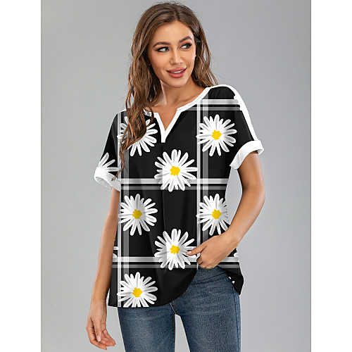 Women's Blouse Floral Graphic Daisy Tops - Print Round Neck Basic Daily Black M L XL 2XL 3XL
Women's Blouse Floral Graphic Daisy Tops - Print Round Neck Basic Daily Black M L XL 2XL 3XL