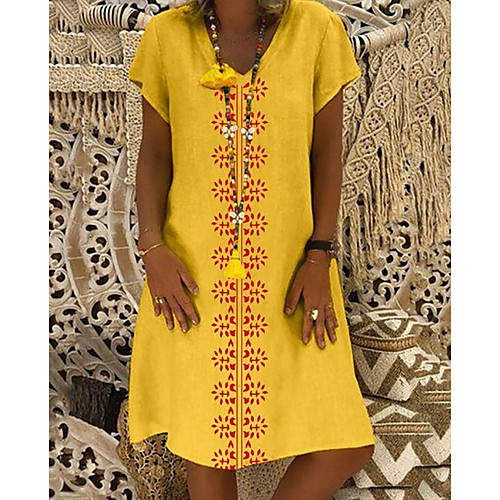 Women's Shift Dress Knee Length Dress Black Yellow Wine Orange Khaki Green Light Blue Short Sleeve Floral Summer V Neck Hot Casual 2021 S M L XL XXL 3XL 4XL 5XL
Women's Shift Dress Knee Length Dress Black Yellow Wine Orange Khaki Green Light Blue Short Sleeve Floral Summer V Neck Hot Casual 2021 S M L XL XXL 3XL 4XL 5XL
