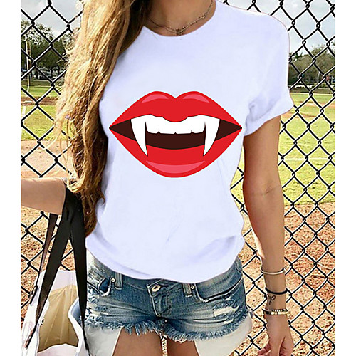 Women's Tops Graphic T-shirt - Print Round Neck Basic Daily Spring Summer White XS S M L XL 2XL 3XL 4XL
Women's Tops Graphic T-shirt - Print Round Neck Basic Daily Spring Summer White XS S M L XL 2XL 3XL 4XL