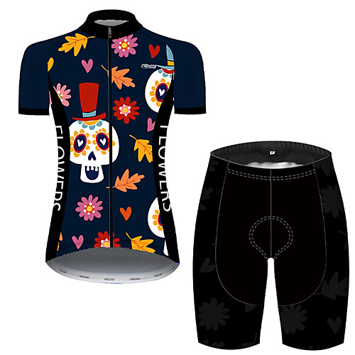 21Grams Women's Short Sleeve Cycling Jersey with Shorts Nylon Polyester Black / Yellow Skull Floral Botanical Funny Bike Clothing Suit Breathable 3D Pad Quick Dry Ultraviolet Resistant Reflective
21Grams Women's Short Sleeve Cycling Jersey with Shorts Nylon Polyester Black / Yellow Skull Floral Botanical Funny Bike Clothing Suit Breathable 3D Pad Quick Dry Ultraviolet Resistant Reflective