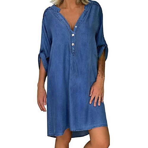 Women's Shift Dress Knee Length Dress - Short Sleeves Geometric Summer Work 2020 Blue S M L XL
Women's Shift Dress Knee Length Dress - Short Sleeves Geometric Summer Work 2020 Blue S M L XL