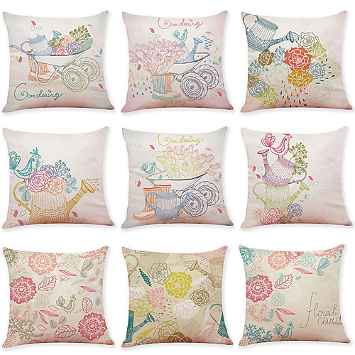 9 pcs Linen Pillow Cover, Floral Floral&Plants Casual Modern Square Traditional Classic
9 pcs Linen Pillow Cover, Floral Floral&Plants Casual Modern Square Traditional Classic