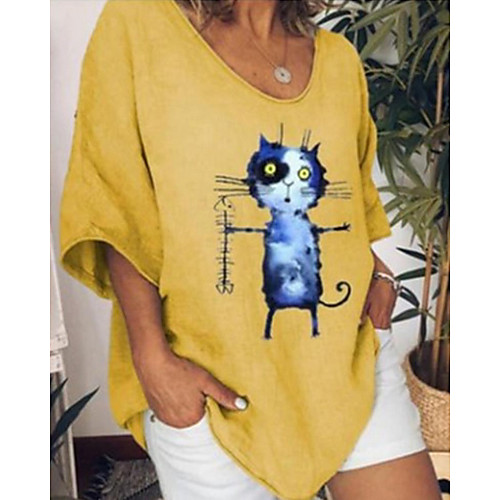 Women's T-shirt Cartoon Tops Round Neck Daily Summer White Yellow Gray S M L XL 2XL 3XL 4XL
Women's T-shirt Cartoon Tops Round Neck Daily Summer White Yellow Gray S M L XL 2XL 3XL 4XL