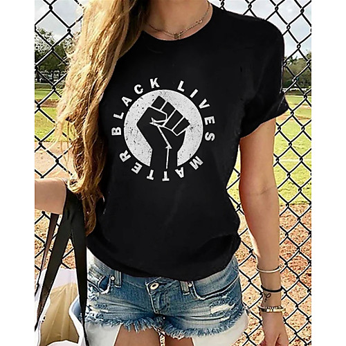 BLM Women's Tops Graphic T-shirt - Print Round Neck Basic Daily Spring Summer White XS S M L XL 2XL 3XL 4XL
BLM Women's Tops Graphic T-shirt - Print Round Neck Basic Daily Spring Summer White XS S M L XL 2XL 3XL 4XL