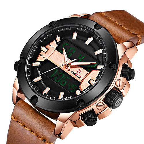 Men's Sport Watch Digital Modern Style Sporty Leather Water Resistant / Waterproof Alarm Clock Noctilucent Analog - Digital Outdoor Cool - Black Blue Brown
Men's Sport Watch Digital Modern Style Sporty Leather Water Resistant / Waterproof Alarm Clock Noctilucent Analog - Digital Outdoor Cool - Black Blue Brown