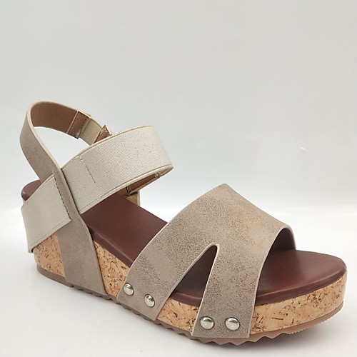 Women's Sandals 2020 Summer Wedge Heel Open Toe Classic Daily Rivet Solid Colored Faux Leather Almond / Dark Brown / Black
Women's Sandals 2020 Summer Wedge Heel Open Toe Classic Daily Rivet Solid Colored Faux Leather Almond / Dark Brown / Black