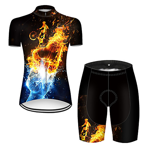 21Grams Women's Short Sleeve Cycling Jersey with Shorts Nylon Polyester Black / Yellow 3D Gradient Funny Bike Clothing Suit Breathable 3D Pad Quick Dry Ultraviolet Resistant Reflective Strips Sports
21Grams Women's Short Sleeve Cycling Jersey with Shorts Nylon Polyester Black / Yellow 3D Gradient Funny Bike Clothing Suit Breathable 3D Pad Quick Dry Ultraviolet Resistant Reflective Strips Sports