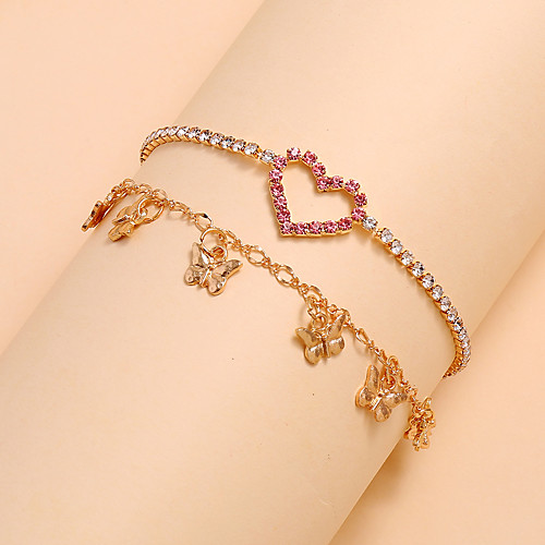 Leg Chain Simple Classic Trendy Women's Body Jewelry For Gift Holiday Hollow Out Imitation Diamond Alloy Heart Butterfly Gold 2pcs
Leg Chain Simple Classic Trendy Women's Body Jewelry For Gift Holiday Hollow Out Imitation Diamond Alloy Heart Butterfly Gold 2pcs