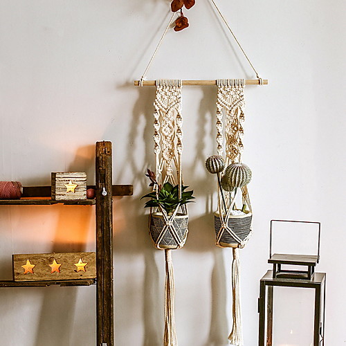 Hand Woven Macrame Tapestry Plant Hanger Holder Bohemian Boho Wall Hanging Ornament Art Decor Home Bedroom Living Room Decoration Nordic Handmade Tassel Cotton
Hand Woven Macrame Tapestry Plant Hanger Holder Bohemian Boho Wall Hanging Ornament Art Decor Home Bedroom Living Room Decoration Nordic Handmade Tassel Cotton
