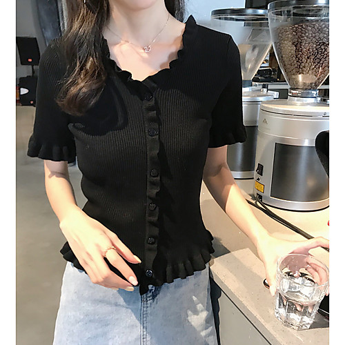Women's Solid Colored Cartoon T-shirt Daily White / Black / Red / Green / Beige
Women's Solid Colored Cartoon T-shirt Daily White / Black / Red / Green / Beige