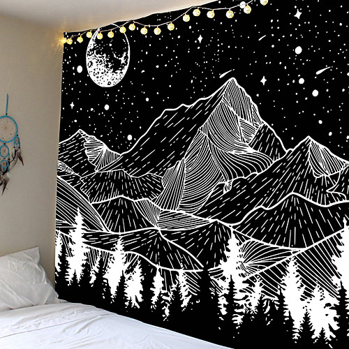 Sketch Wall Tapestry Art Decor Blanket Curtain Hanging Home Bedroom Living Room Decoration Trippy Mountain Landscape Moon Star Black and White
Sketch Wall Tapestry Art Decor Blanket Curtain Hanging Home Bedroom Living Room Decoration Trippy Mountain Landscape Moon Star Black and White
