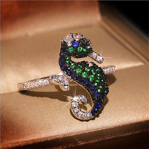 Women's Ring Cubic Zirconia 1pc Silver Brass Gold Plated Imitation Diamond Round Stylish Anniversary Festival Jewelry Classic Hippocampus
Women's Ring Cubic Zirconia 1pc Silver Brass Gold Plated Imitation Diamond Round Stylish Anniversary Festival Jewelry Classic Hippocampus