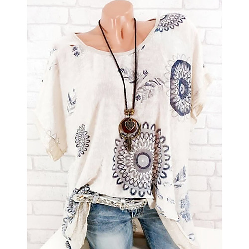 Women's T-shirt Floral Tops Round Neck Daily Summer White Blue Blushing Pink Green Beige S M L XL 2XL 3XL 4XL
Women's T-shirt Floral Tops Round Neck Daily Summer White Blue Blushing Pink Green Beige S M L XL 2XL 3XL 4XL