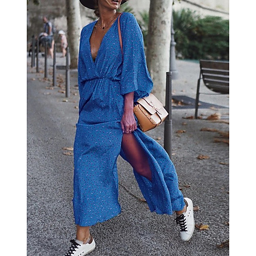 Women's A-Line Dress Maxi long Dress - 3/4 Length Sleeve Floral Summer Casual 2020 Blue Orange Green S M L XL
Women's A-Line Dress Maxi long Dress - 3/4 Length Sleeve Floral Summer Casual 2020 Blue Orange Green S M L XL