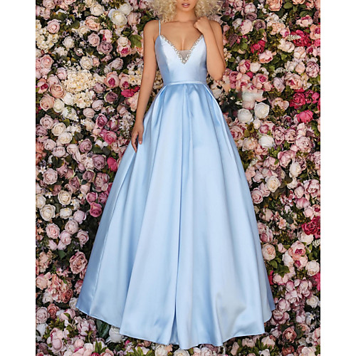 A-Line Beautiful Back Elegant Engagement Formal Evening Dress V Neck Sleeveless Floor Length Satin with Pleats Beading 2021
A-Line Beautiful Back Elegant Engagement Formal Evening Dress V Neck Sleeveless Floor Length Satin with Pleats Beading 2021