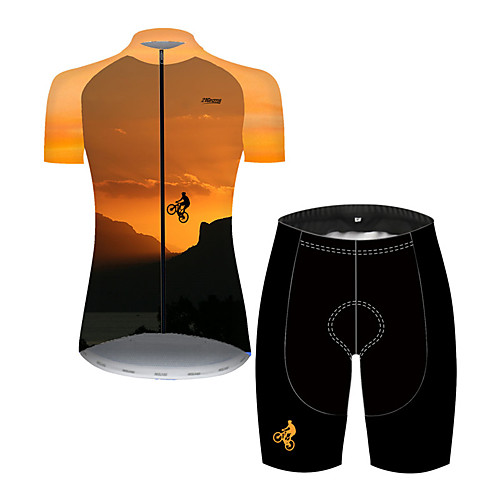 21Grams Women's Short Sleeve Cycling Jersey with Shorts Nylon Black / Yellow Gradient 3D Bike Quick Dry Breathable Sports Gradient Mountain Bike MTB Road Bike Cycling Clothing Apparel / Stretchy
21Grams Women's Short Sleeve Cycling Jersey with Shorts Nylon Black / Yellow Gradient 3D Bike Quick Dry Breathable Sports Gradient Mountain Bike MTB Road Bike Cycling Clothing Apparel / Stretchy