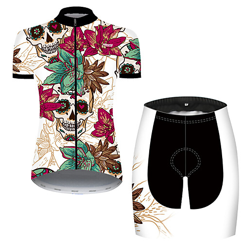 21Grams Women's Short Sleeve Cycling Jersey with Shorts Nylon Polyester Black / Red Skull Floral Botanical Bike Clothing Suit Breathable 3D Pad Quick Dry Ultraviolet Resistant Reflective Strips Sports
21Grams Women's Short Sleeve Cycling Jersey with Shorts Nylon Polyester Black / Red Skull Floral Botanical Bike Clothing Suit Breathable 3D Pad Quick Dry Ultraviolet Resistant Reflective Strips Sports