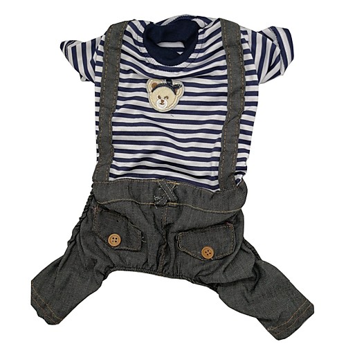 Dog Jumpsuit Dog Clothes Stripes Blue Denim Costume For Spring & Fall Men's Casual / Daily
Dog Jumpsuit Dog Clothes Stripes Blue Denim Costume For Spring & Fall Men's Casual / Daily