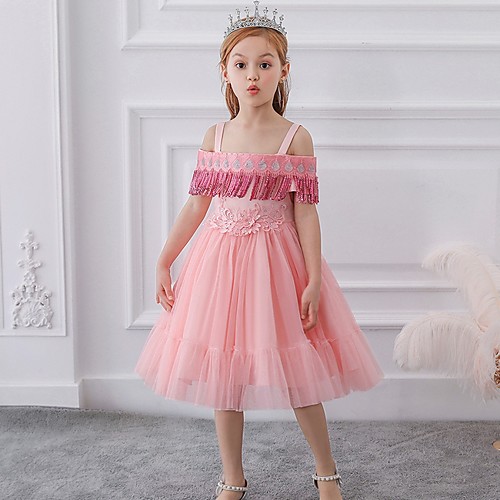 Princess / Ball Gown Knee Length Wedding / Party Flower Girl Dresses - Tulle Short Sleeve Off Shoulder with Bow(s) / Pleats / Beading
Princess / Ball Gown Knee Length Wedding / Party Flower Girl Dresses - Tulle Short Sleeve Off Shoulder with Bow(s) / Pleats / Beading