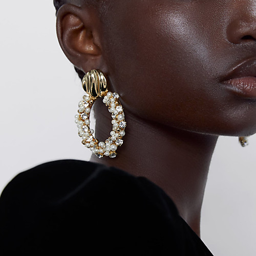 

Women's Drop Earrings Hoop Earrings Earrings Geometrical Baroque Trendy Romantic Fashion Cute Imitation Pearl Imitation Diamond Earrings Jewelry Gold For Gift Date Vacation Street Festival 1 Pair
