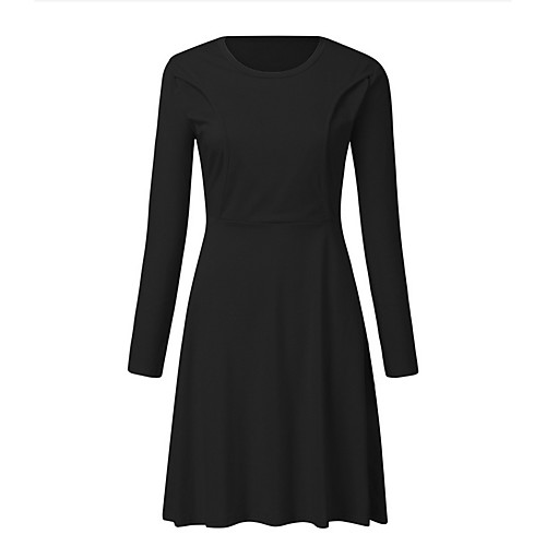 Women's A-Line Dress Knee Length Dress - Long Sleeve Solid Color Summer Elegant Daily 2020 Black Red S M L XL
Women's A-Line Dress Knee Length Dress - Long Sleeve Solid Color Summer Elegant Daily 2020 Black Red S M L XL