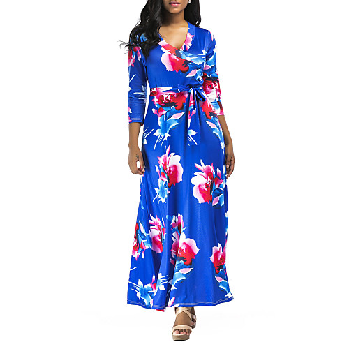 Women's Swing Dress Maxi long Dress - 3/4 Length Sleeve Floral Summer Casual 2020 Blue Blushing Pink S M L XL
Women's Swing Dress Maxi long Dress - 3/4 Length Sleeve Floral Summer Casual 2020 Blue Blushing Pink S M L XL