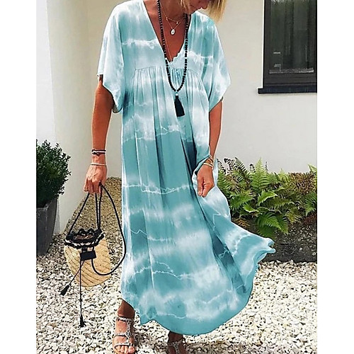 Women's A-Line Dress Maxi long Dress - Short Sleeves Tie Dye Summer Casual 2020 Light Brown Dusty Blue Gray Light Blue S M L XL
Women's A-Line Dress Maxi long Dress - Short Sleeves Tie Dye Summer Casual 2020 Light Brown Dusty Blue Gray Light Blue S M L XL