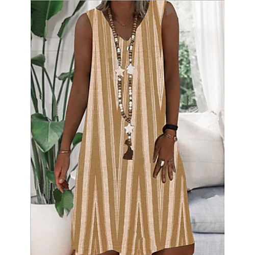 Women's A Line Dress Knee Length Dress Yellow Orange Khaki Gray Sleeveless Striped Summer V Neck Work 2021 S M L XL XXL 3XL 4XL 5XL
Women's A Line Dress Knee Length Dress Yellow Orange Khaki Gray Sleeveless Striped Summer V Neck Work 2021 S M L XL XXL 3XL 4XL 5XL