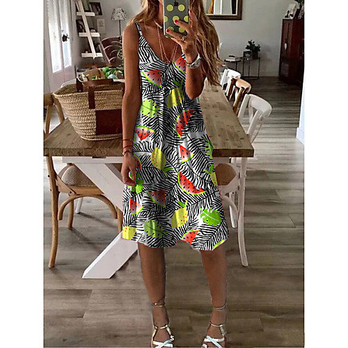 Women's A-Line Dress Knee Length Dress - Sleeveless Floral Print Summer Casual Daily 2020 Rainbow M L XL XXL XXXL
Women's A-Line Dress Knee Length Dress - Sleeveless Floral Print Summer Casual Daily 2020 Rainbow M L XL XXL XXXL