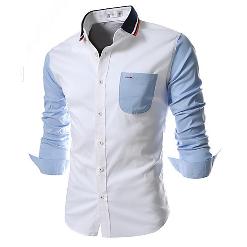 Men's Shirt Color Block Long Sleeve Daily Tops Business Basic White Navy Blue
Men's Shirt Color Block Long Sleeve Daily Tops Business Basic White Navy Blue