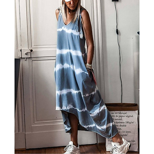 Women's Strap Dress Maxi long Dress Light Green Light Blue Sleeveless Striped Tie Dye Summer V Neck Hot Casual 2021 S M L XL
Women's Strap Dress Maxi long Dress Light Green Light Blue Sleeveless Striped Tie Dye Summer V Neck Hot Casual 2021 S M L XL