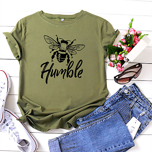Women's T shirt Graphic Text Letter Print Round Neck Tops 100% Cotton Basic Basic Top White Yellow Blushing Pink
Women's T shirt Graphic Text Letter Print Round Neck Tops 100% Cotton Basic Basic Top White Yellow Blushing Pink