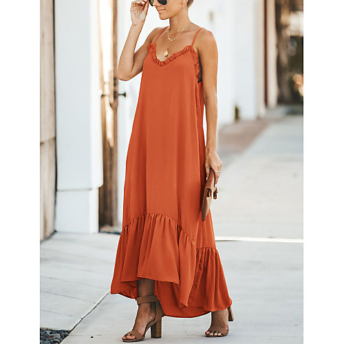 Women's Shift Dress Maxi long Dress Black Blue Wine Orange Green Sleeveless Solid Color Ruched Patchwork Summer Round Neck Casual 2021 S M L XL XXL
Women's Shift Dress Maxi long Dress Black Blue Wine Orange Green Sleeveless Solid Color Ruched Patchwork Summer Round Neck Casual 2021 S M L XL XXL