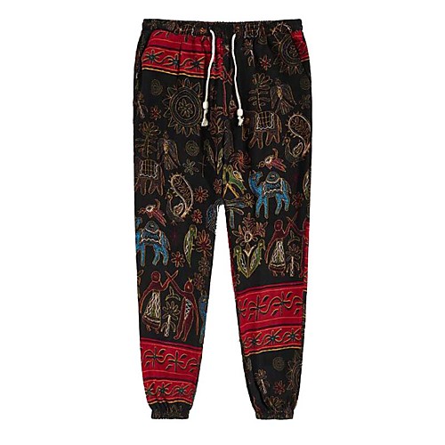 Men's Harlem Pants Linen Slim Harem Sweatpants Pants Pattern Full Length Black / Spring / Fall
Men's Harlem Pants Linen Slim Harem Sweatpants Pants Pattern Full Length Black / Spring / Fall