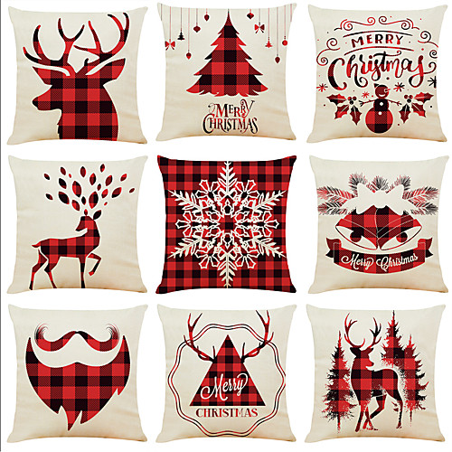 Cushion Cover 9PCS Christamas Party Decoration Christamas Gift Linen Soft Decorative Square Throw Pillow Cover Cushion Case Pillowcase for Sofa Bedroom 45 x 45 cm (18 x 18 Inch) Letter Christmas Tree
Cushion Cover 9PCS Christamas Party Decoration Christamas Gift Linen Soft Decorative Square Throw Pillow Cover Cushion Case Pillowcase for Sofa Bedroom 45 x 45 cm (18 x 18 Inch) Letter Christmas Tree