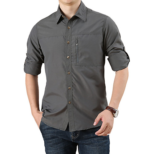 Men's Hiking Shirt / Button Down Shirts Long Sleeve Shirt Top Outdoor Breathable Quick Dry Ventilation Soft Classic Autumn / Fall Spring Chinlon Solid Color Army Green Blue Grey Camping / Hiking
Men's Hiking Shirt / Button Down Shirts Long Sleeve Shirt Top Outdoor Breathable Quick Dry Ventilation Soft Classic Autumn / Fall Spring Chinlon Solid Color Army Green Blue Grey Camping / Hiking
