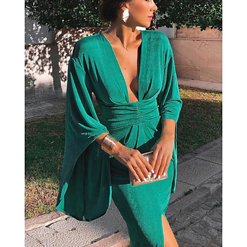 Sheath / Column Empire Sexy Party Wear Cocktail Party Dress V Neck Long Sleeve Short / Mini Spandex with Draping 2021
Sheath / Column Empire Sexy Party Wear Cocktail Party Dress V Neck Long Sleeve Short / Mini Spandex with Draping 2021